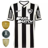 Camisa Botafogo I C/ Todos os Patrocínios e Patch Libertadores 24/25 - Torcedor Masculina - Preto e Branco