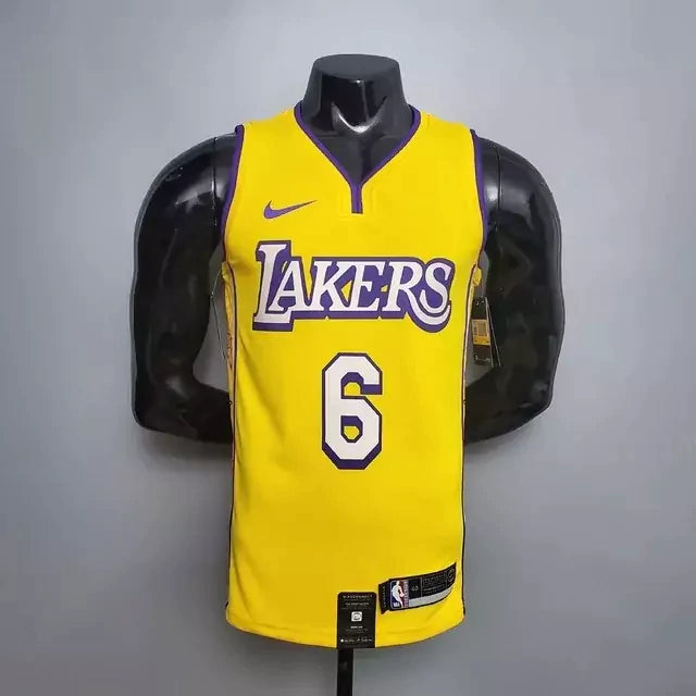 Camiseta Regata Los Angeles Lakers - Masculina - Amarelo e Roxo