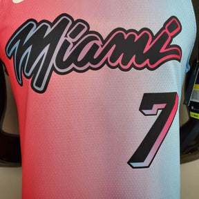 Camiseta Regata Miami Heat - Masculina - Rosa e Azul