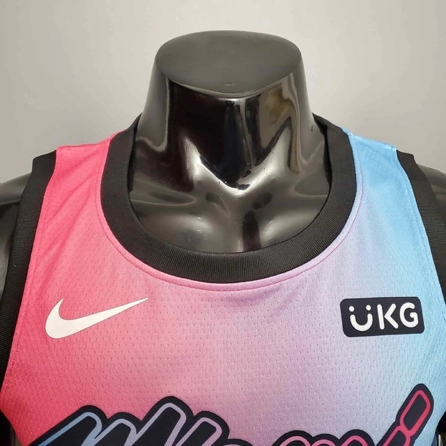 Camiseta Regata Miami Heat - Masculina - Rosa e Azul