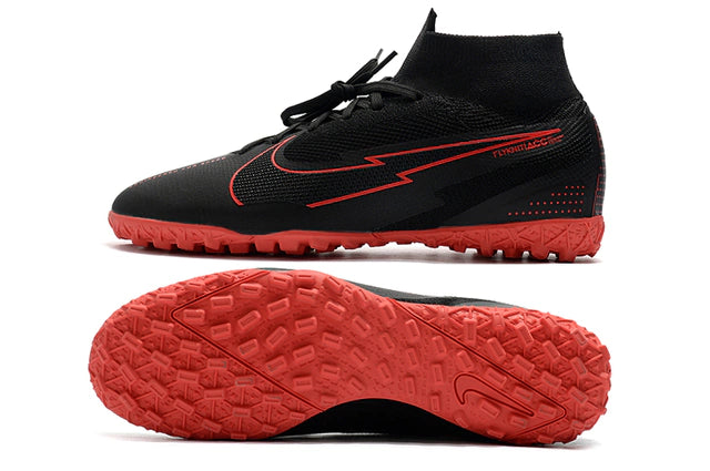 Chuteira de Society Nike Mercurial Superfly 7 Preto e Vermelho - Manto Elegante