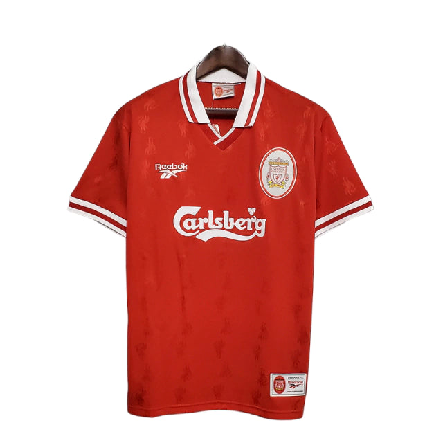 Camisa Retrô Liverpool I (Home) 1996 - Torcedor Masculina - Vermelho - Manto Elegante