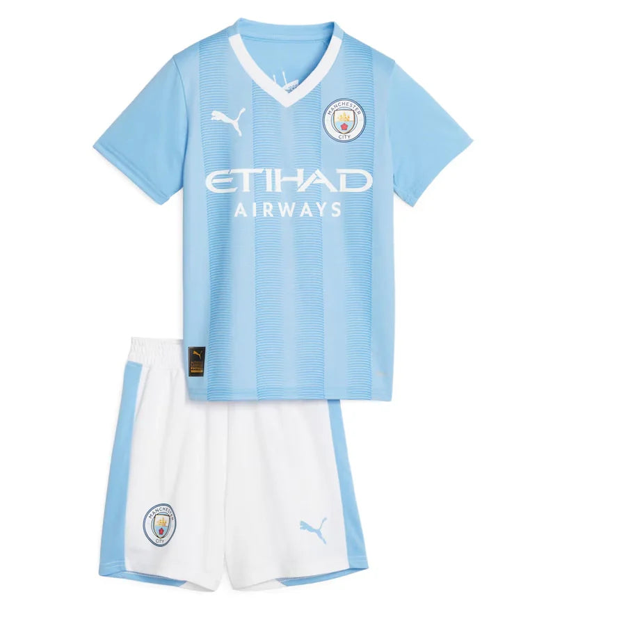 Conjunto Infantil Manchester City I (Home) 23/24 - Azul