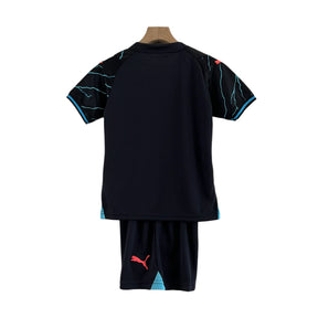 Conjunto Infantil Manchester City III (Third) 23/24 - Preto - Manto Elegante