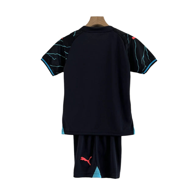 Conjunto Infantil Manchester City III (Third) 23/24 - Preto - Manto Elegante