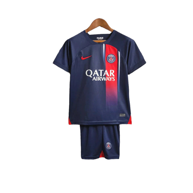 Conjunto Infantil PSG I (Home) 23/24 - Azul - Manto Elegante