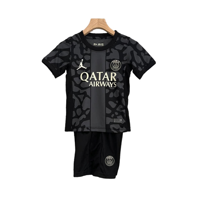 Conjunto Infantil PSG III (Third) 23/24 - Preto - Manto Elegante