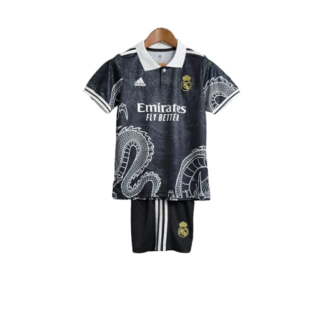 Conjunto Infantil Real Madrid Edição Especial Dragão 23/24 - Preto - Manto Elegante