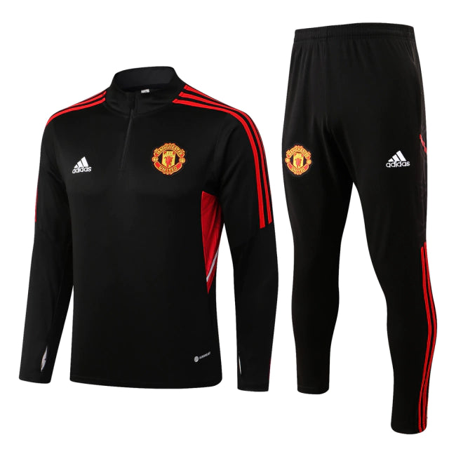 Conjunto Manchester United 23/24 - Masculino - Preto - Manto Elegante