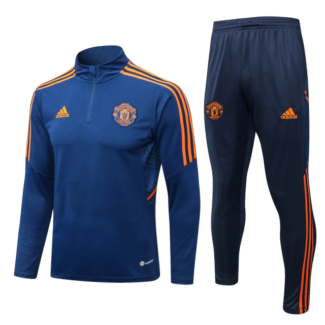 Conjunto Manchester United 23/24 - Masculino - Azul - Manto Elegante