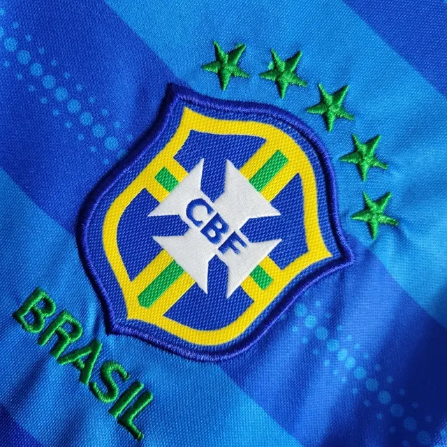 Camisa do Brasil 22/23 - Torcedor Masculina - Polo / Azul com Patrocínios - Manto Elegante