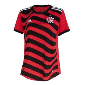 Camisa Flamengo III 22/23 - Torcedor Feminina - Vermelho e Preto - Manto Elegante