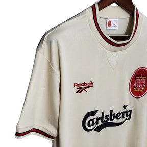 Camisa Retrô Liverpool II (Away) 1996 - Torcedor Masculina - Bege - Manto Elegante