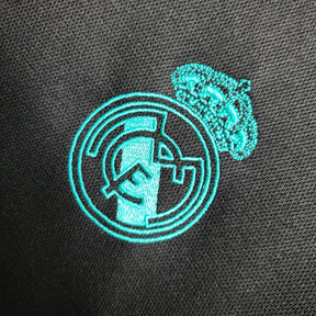 Camisa Manga Longa Retrô Real Madrid II (Away) 17/18 - Torcedor Masculina - Preto