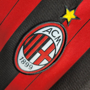 Camisa Manga Longa Retrô Milan I (Home) 13/14 - Torcedor Masculina - Vermelho e Preto