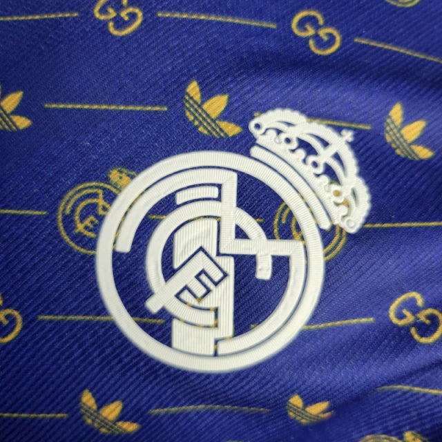 Camisa Real Madrid Edição Especial GUCCI 24/25 - Jogador Masculina - Azul