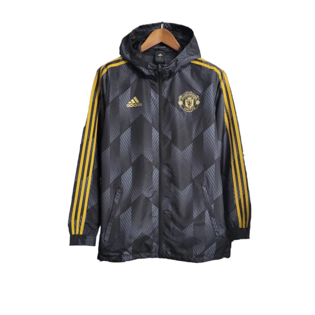 Jaqueta Corta-Vento Manchester United 23/24 - Masculina - Preto - Manto Elegante