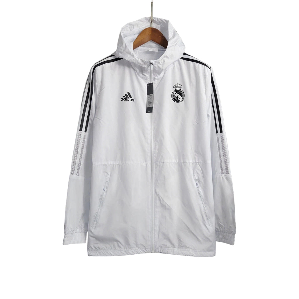 Jaqueta Corta-Vento Real Madrid 23/24 - Masculina - Branco - Manto Elegante