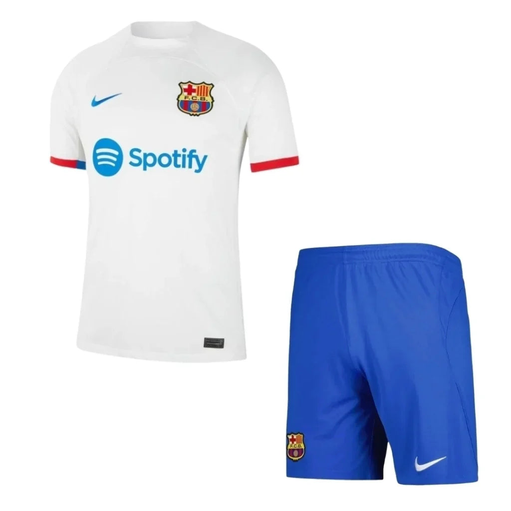 Conjunto Infantil Barcelona II (Away) 23/24 - Branco