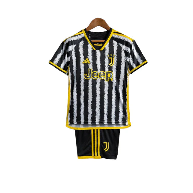 Conjunto Infantil Juventus I (Home) 23/24 - Preto e Branco