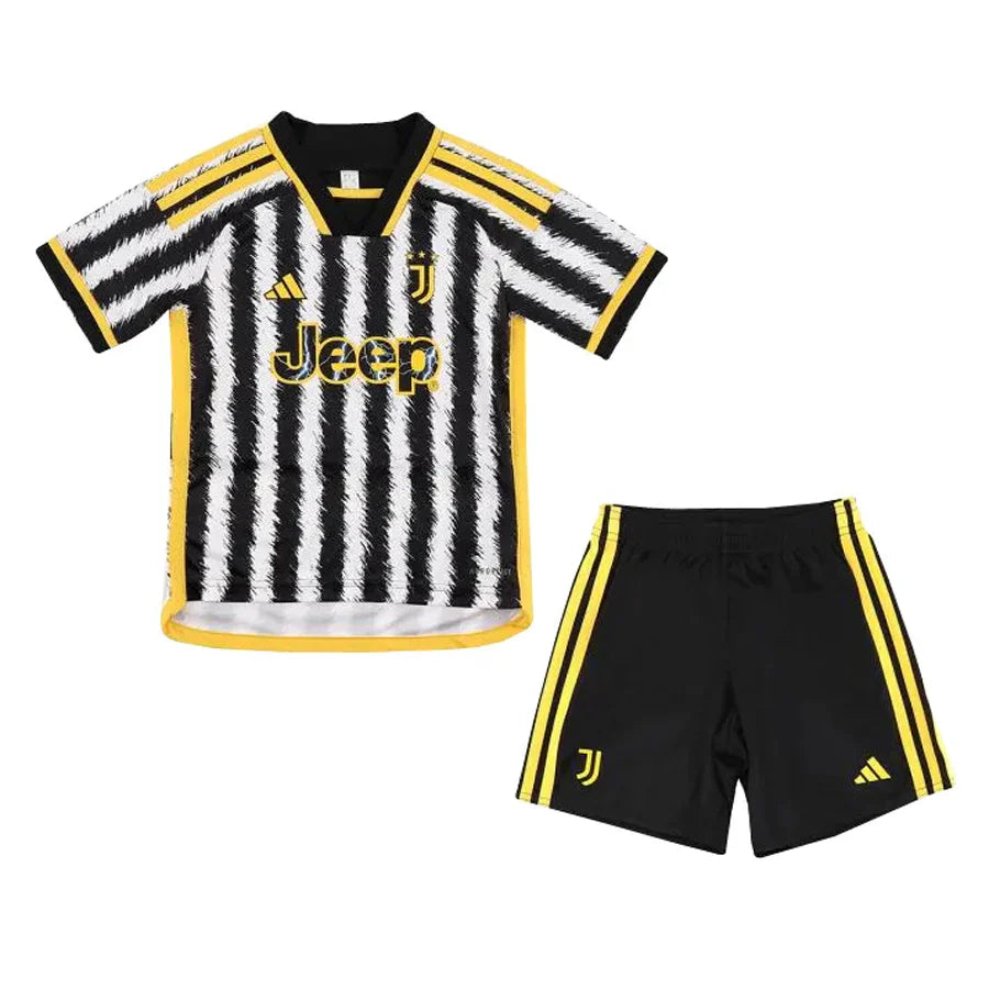 Conjunto Infantil Juventus I (Home) 23/24 - Preto e Branco