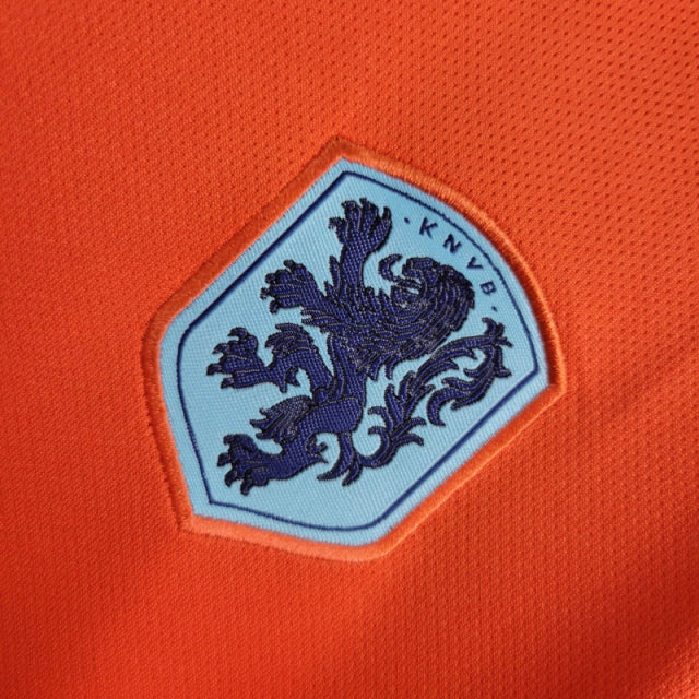 Conjunto Infantil Seleção da Holanda I (Home) 24/25 - Laranja