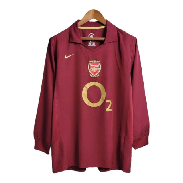 Camisa Manga Longa Retrô Arsenal I (Home) 05/06 - Torcedor Masculina - Vinho