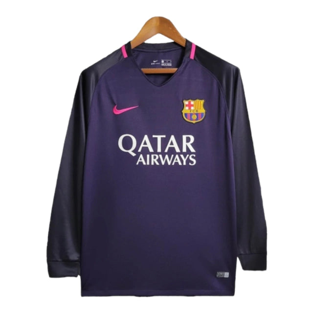 Camisa Manga Longa Retrô Barcelona II (Away) 16/17 - Torcedor Masculina - Roxo - Manto Elegante