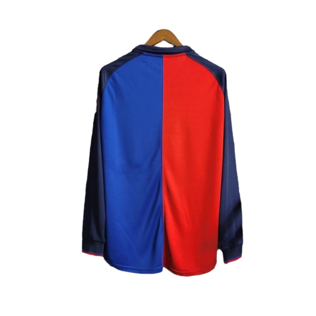 Camisa Manga Longa Retrô Barcelona Edição Especial Centenário 98/99 - Torcedor Masculina - Vermelho e Azul - Manto Elegante