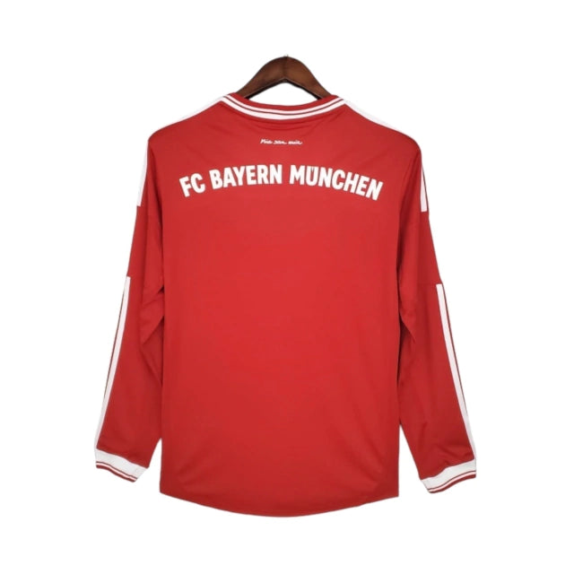 Camisa Manga Longa Retrô Bayern de Munique I (Home) 13/14 - Torcedor Masculina - Vermelho - Manto Elegante