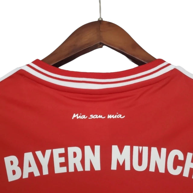 Camisa Manga Longa Retrô Bayern de Munique I (Home) 13/14 - Torcedor Masculina - Vermelho - Manto Elegante