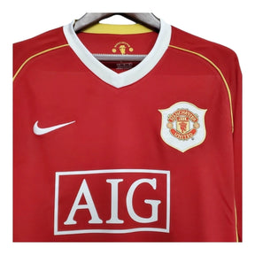 Camisa Manga Longa Retrô Manchester United I (Home) 06/07 - Torcedor Masculina - Vermelho - Manto Elegante