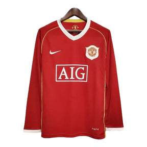 Camisa Manga Longa Retrô Manchester United I (Home) 06/07 - Torcedor Masculina - Vermelho - Manto Elegante