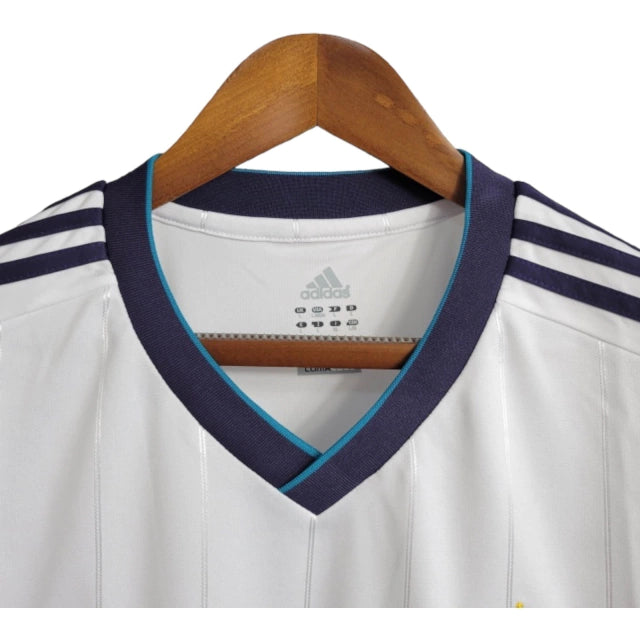 Camisa Manga Longa Retrô Real Madrid I (Home) 12/13 - Torcedor Masculina - Branco - Manto Elegante