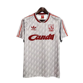 Camisa Retrô Liverpool II (Away) 1989 - Torcedor Masculina - Cinza - Manto Elegante