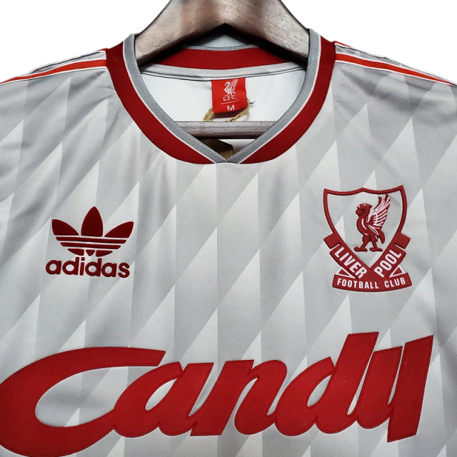 Camisa Retrô Liverpool II (Away) 1989 - Torcedor Masculina - Cinza - Manto Elegante