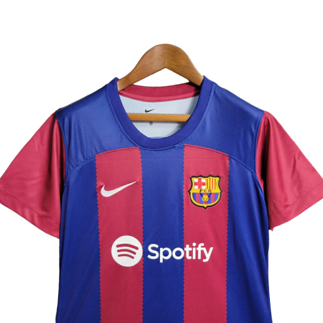 Camisa Barcelona I (Home) 23/24 - Torcedor Feminina - Vermelho e Azul - Manto Elegante