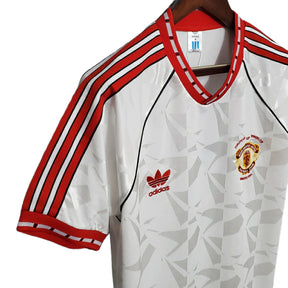 Camisa Retrô Manchester United III (Third) 1998 - Torcedor Masculina - Branco