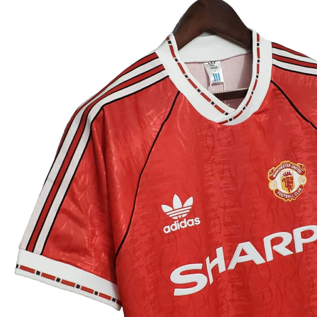 Camisa Retrô Manchester United I (Home) 1990 - Torcedor Masculina - Vermelho - Manto Elegante