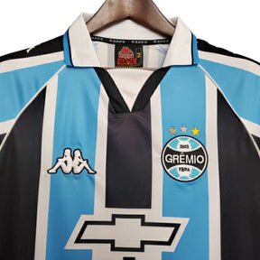 Camisa Retrô Grêmio I 2000 - Torcedor Masculina - Azul e Preto - Manto Elegante