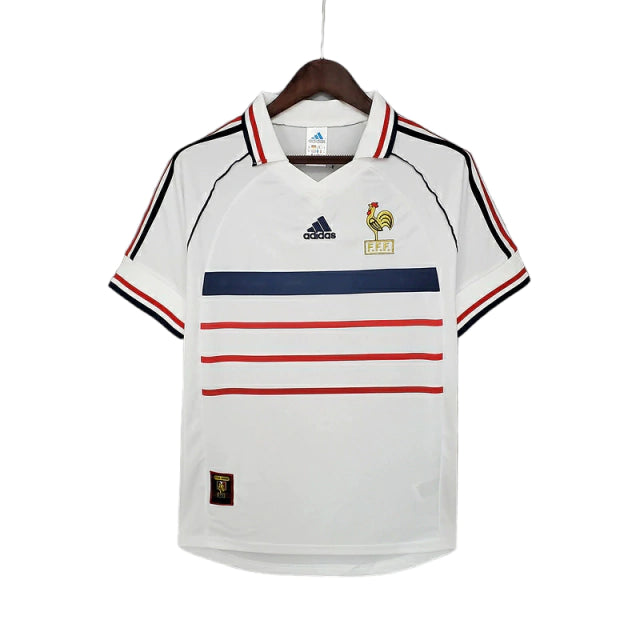 Camisa Retrô França II (Away) 1998 - Torcedor Masculina - Branco