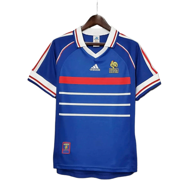 Camisa Retrô França I (Home) 1998 - Torcedor Masculina - Azul