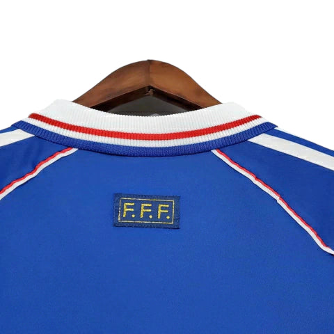 Camisa Retrô França I (Home) 1998 - Torcedor Masculina - Azul