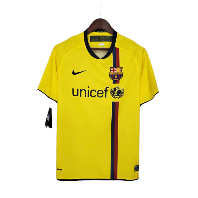 Camisa Retrô Barcelona II (Away) 2008 - Torcedor Masculina - Amarelo - Manto Elegante