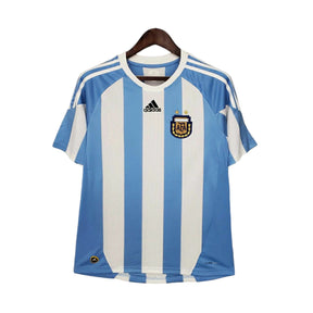 Camisa Retrô Seleção Argentina I (Home) 2010 - Torcedor Masculina - Branco e Azul - Manto Elegante