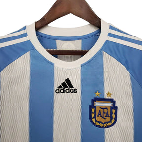 Camisa Retrô Seleção Argentina I (Home) 2010 - Torcedor Masculina - Branco e Azul - Manto Elegante