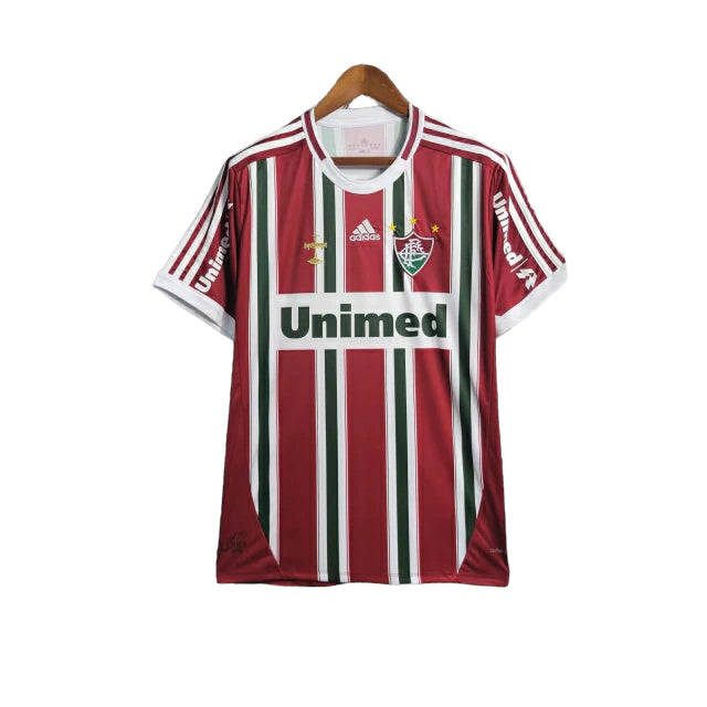 Camisa Retrô Fluminense I 2012 - Torcedor Masculina - Tricolor / Unimed - Manto Elegante