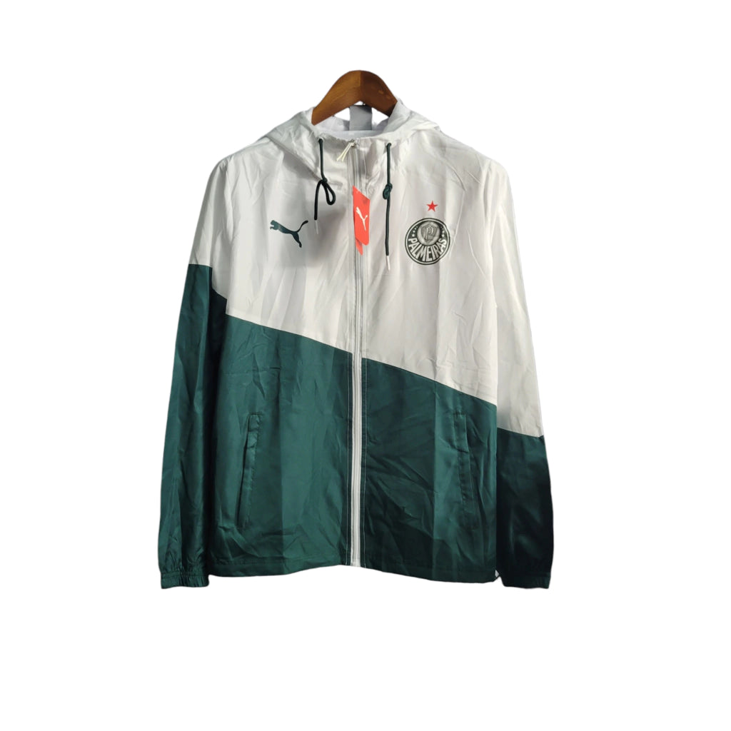 Jaqueta Corta-Vento Palmeiras 22/23 - Masculina - Branco e Verde - Manto Elegante