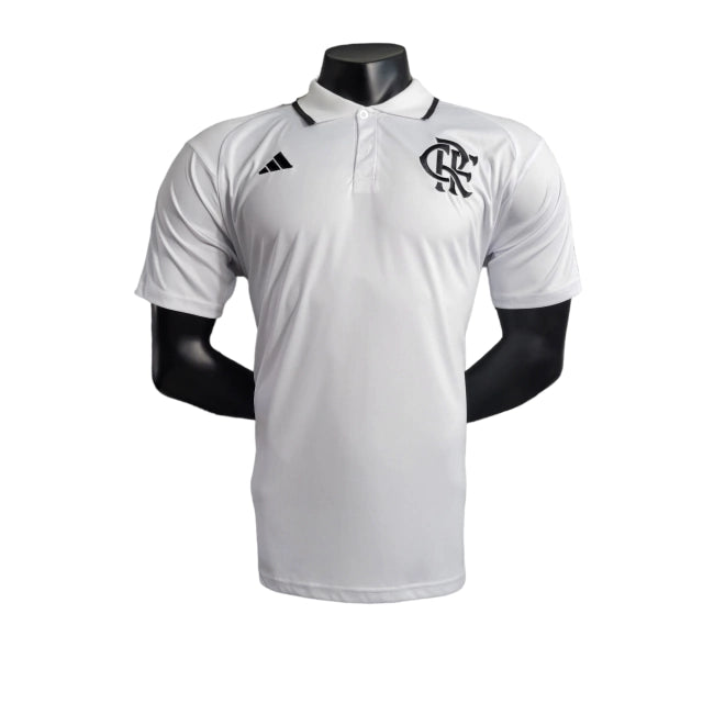 Camisa Polo Flamengo 23/24 - Torcedor Masculina - Branco - Manto Elegante