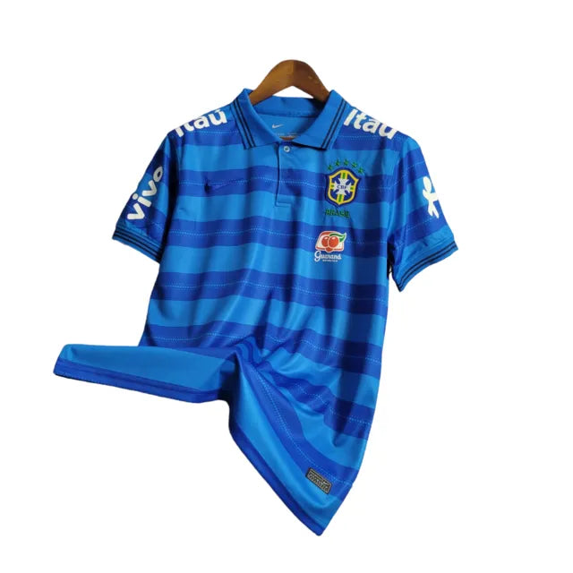 Camisa do Brasil 22/23 - Torcedor Masculina - Polo / Azul com Patrocínios - Manto Elegante